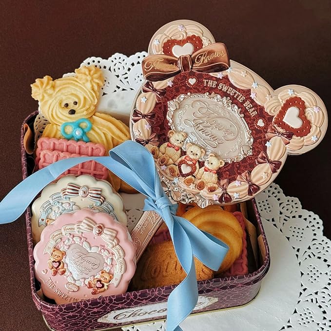 Flower Knows The Sweetie Bear Hand Mirror,Vintage Portable Handheld Mirror,Fancy & Pretty Princess Mirror with Long Handle,Gift for Girls(Carmal Brown)