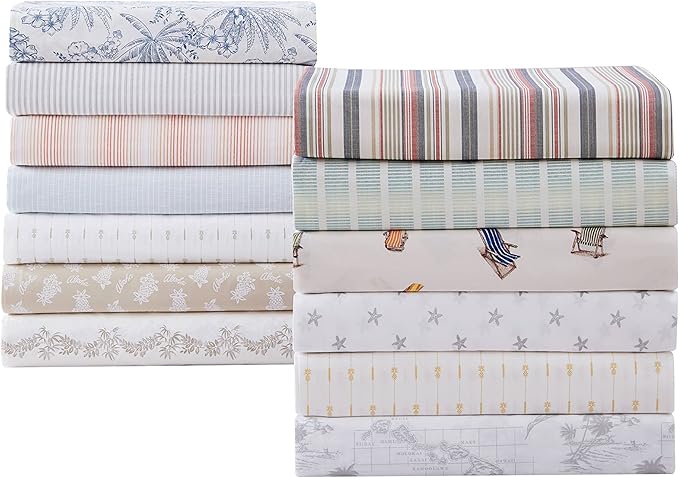 Tommy Bahama - King Sheets, Cotton Percale Bedding Set, Crisp & Cool, Stylish Bedding Set (Aloha Pineapple Green, King)