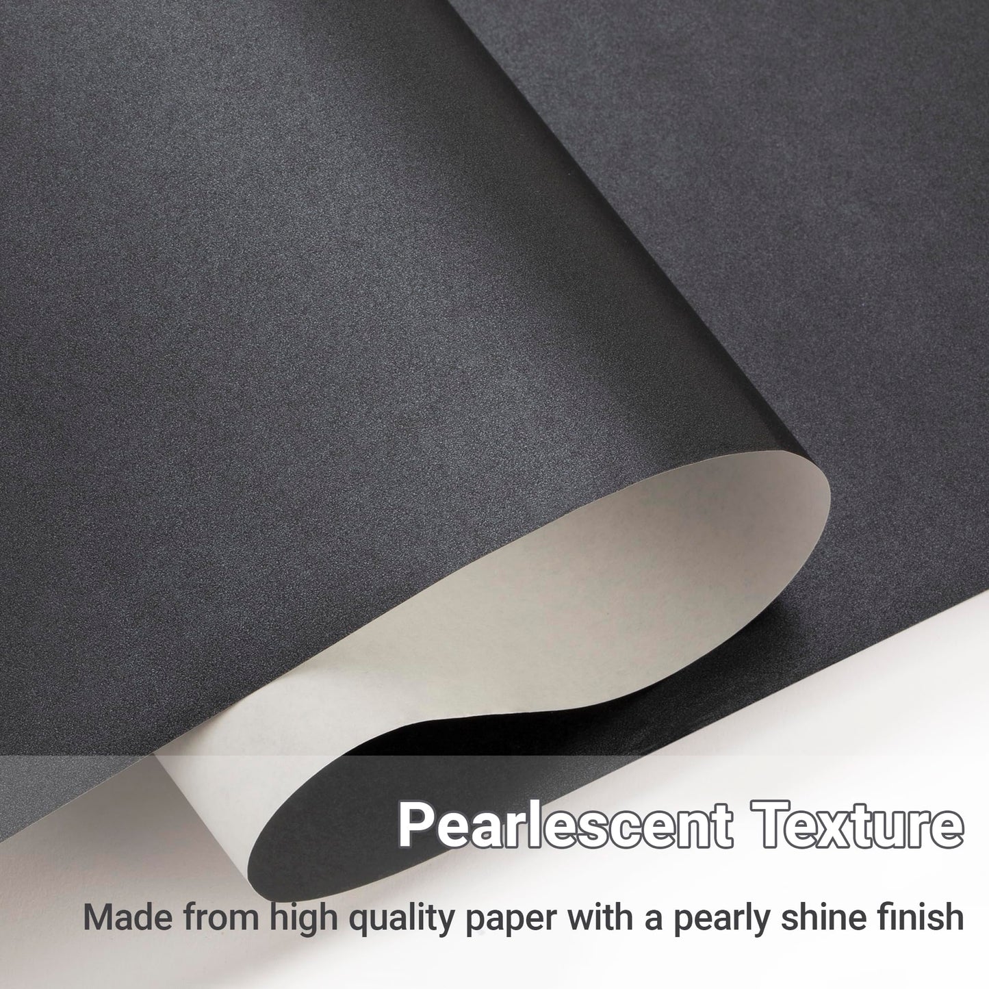 Rumvan Black Matte Wrapping Paper16.9 Inches X 39.3 Feet,Solid Color pearlescent Gift Wrapping Paper,Perfect for Valentine's Day,Birthday,Christmas,Graduation,Baby Shower,DIY Bouquet (Black colour)