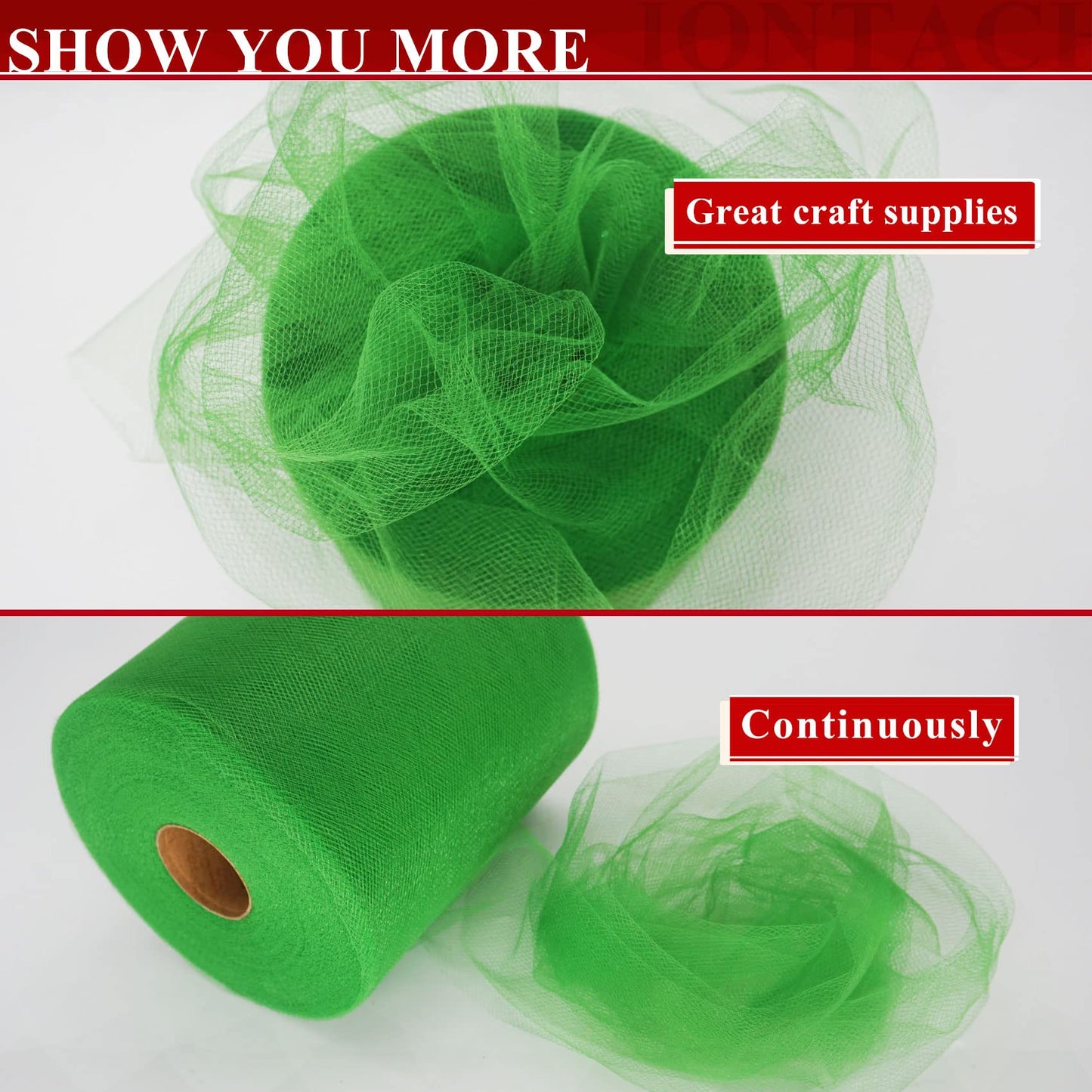 Emerald Green Tulle Fabric Rolls 6 Inch by 200 Yards (600 feet) Fabric Spool Tulle Ribbon for DIY Green Tutu Christmas Gift Wrapping Baby Shower Birthday Party Wedding Decorations Craft Supplies