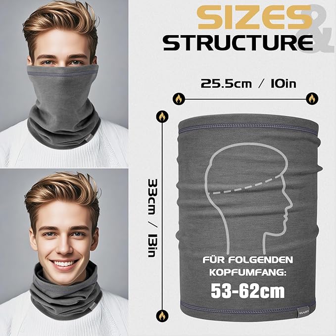 Neck Gaiter Winter Neck Warmer for Men & Women Windproof Face Mask for Cold Weather Breathable Ski Face Cover Scarf