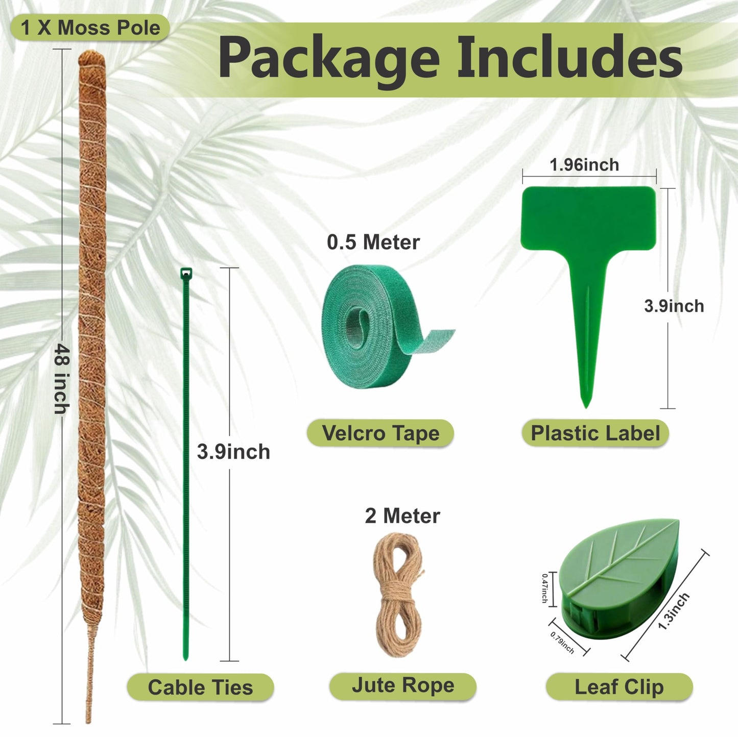 48 Inches Bendable Moss Pole Monstera Plant Support Stakes - Moss Poles for Climbing Plants, Plant Stakes for Indoor Plants - Coco Coir Pole Moss Stick for Monstera, Pothos.