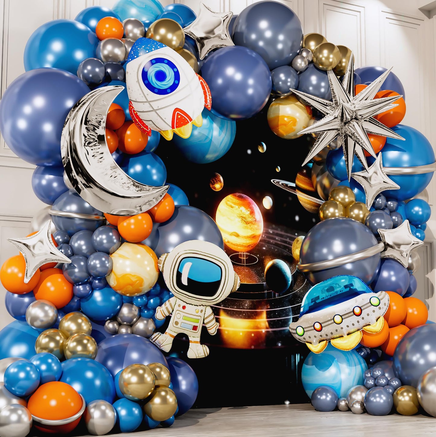 ALL-IN-1 Space Balloon Arch Kit with BONUS Specialty Foil Balloons for Outer Space Party Decorations - Galaxy Balloons for Galaxy Party Decorations, Astrobot, Astronaut Birthday Decorations
