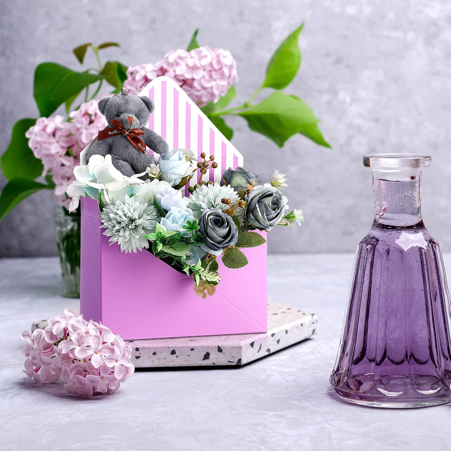 Geyee 16 Pcs Graduation Florist Bouquet Envelope Boxes Flower Bouquet Packaging Gift Paper Boxes Gift Wrapping Envelope Box Flower Bags for Mother's Day Valentines Wedding Party