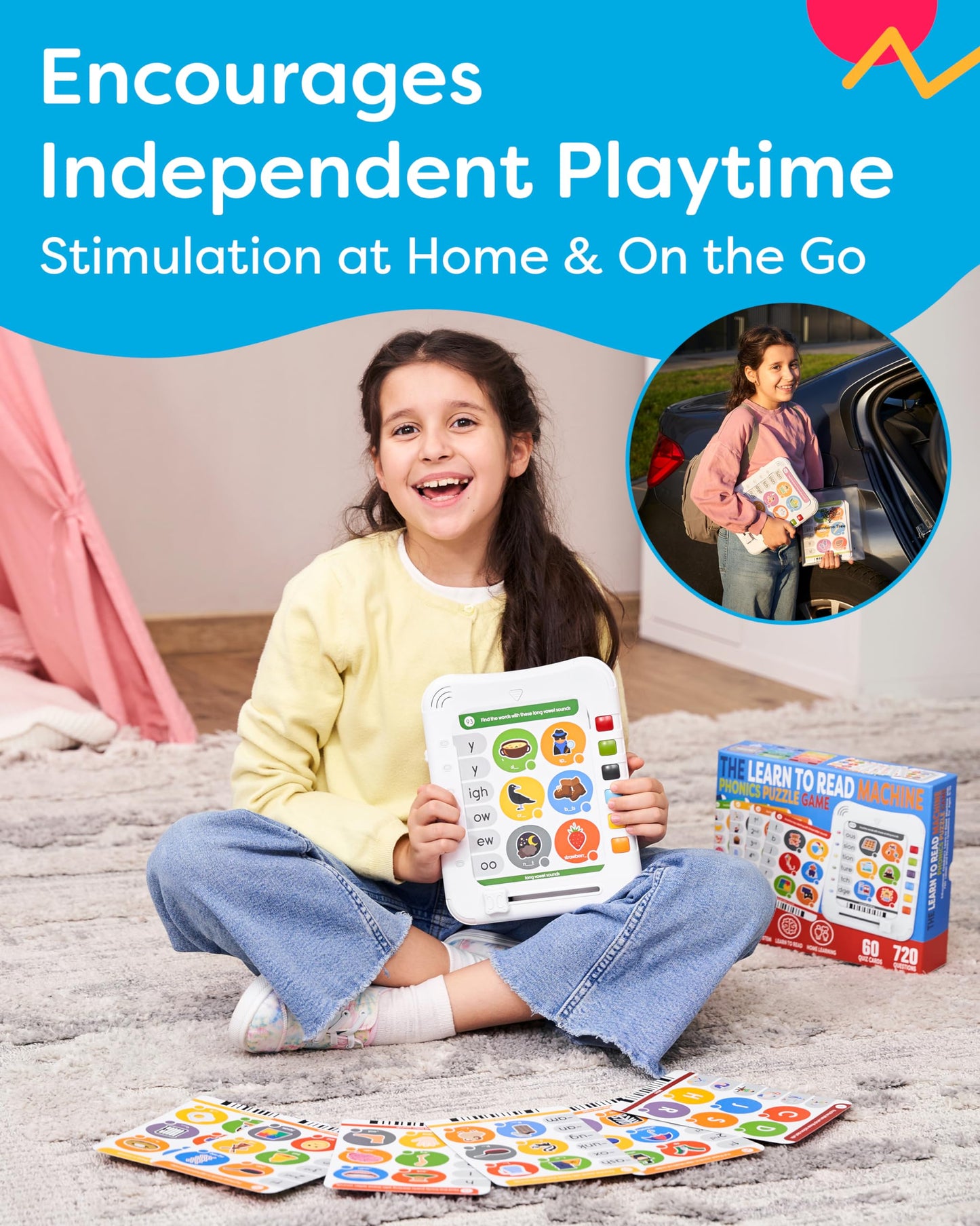 Phonics Machine Learning Pad - Electronic Reading Game for Kids Age 5-11 - Learn to Read with 720 Phonic and Letter Sound Questions
