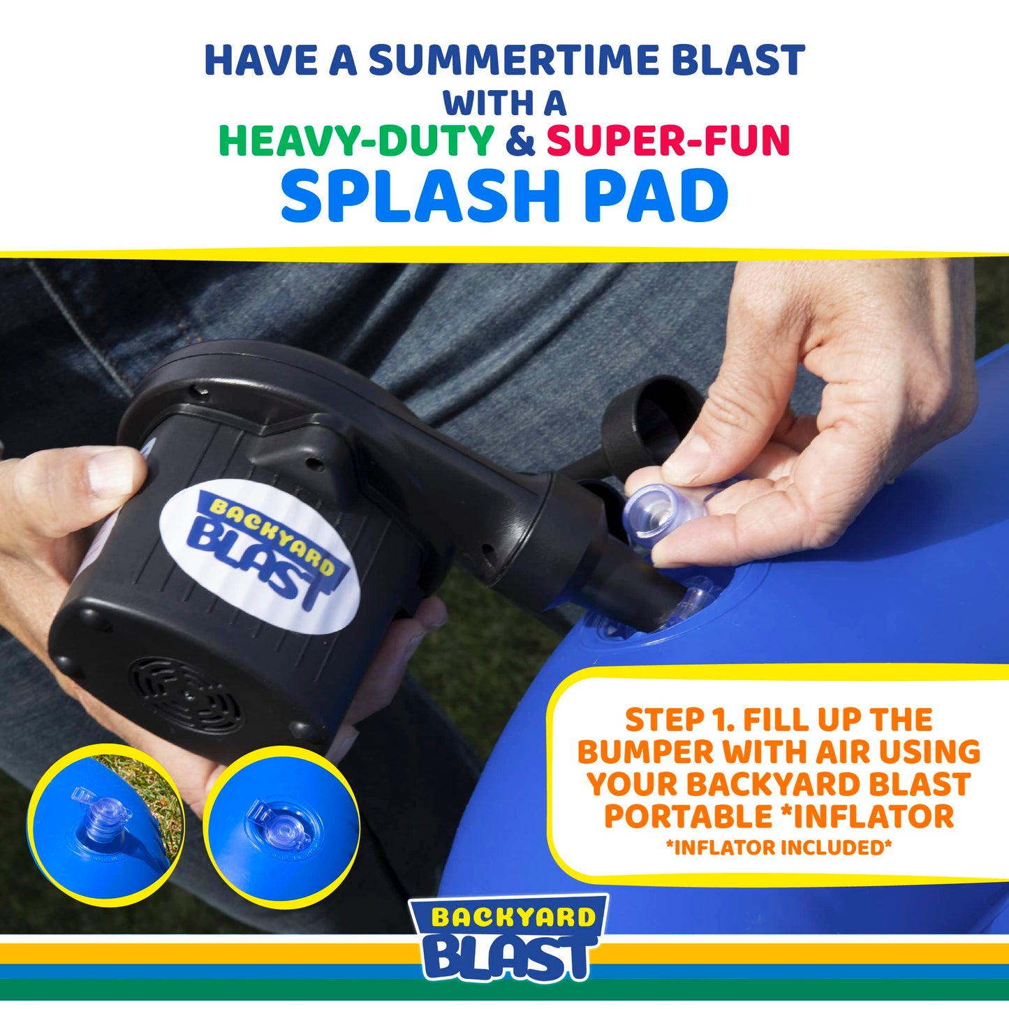 BACKYARD BLAST 14’ x 6’ Splash Zone, Water Slide Splash Pad Accessory