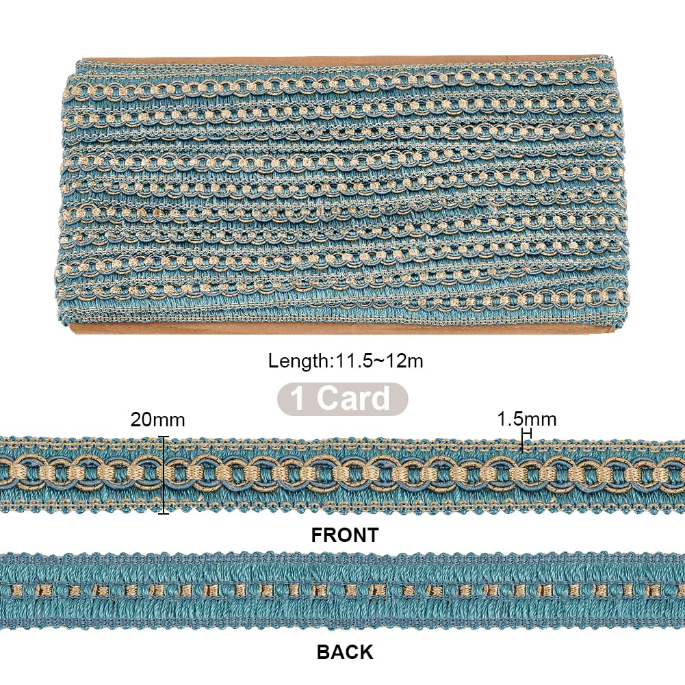 PH PandaHall 12 Yards 3/4 inch Braid Trim, Polyester Gimp Lace Trim Woven Braid Trim for Costume DIY Crafts Sewing Jewelry Making Curtain Decoration Costume Accessories, Blue