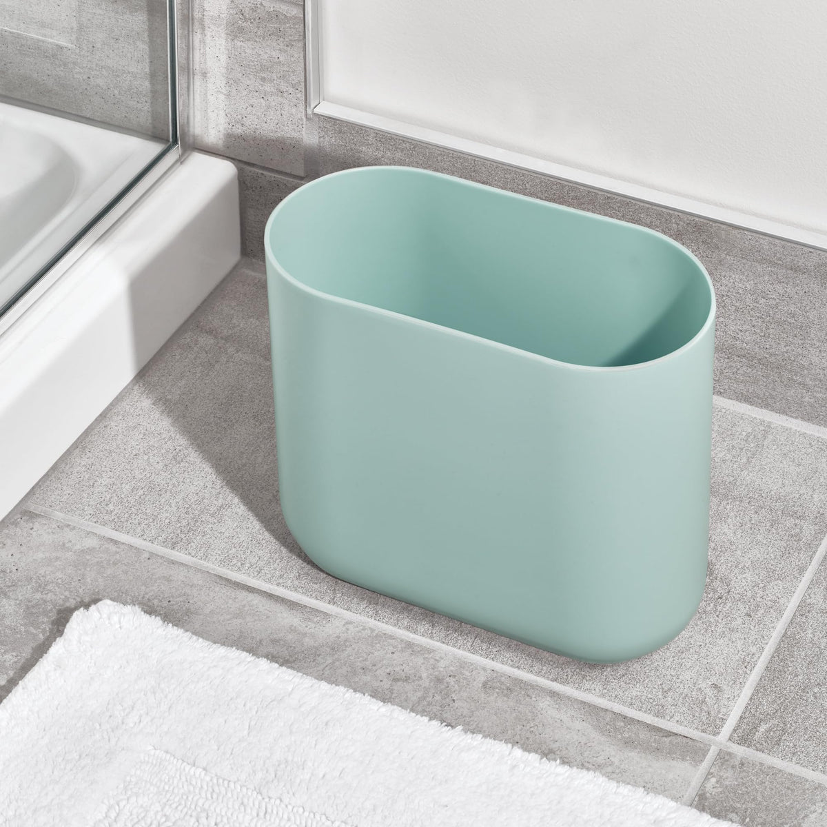 Small Slim Plastic Bathroom Trash Can (2 Count)