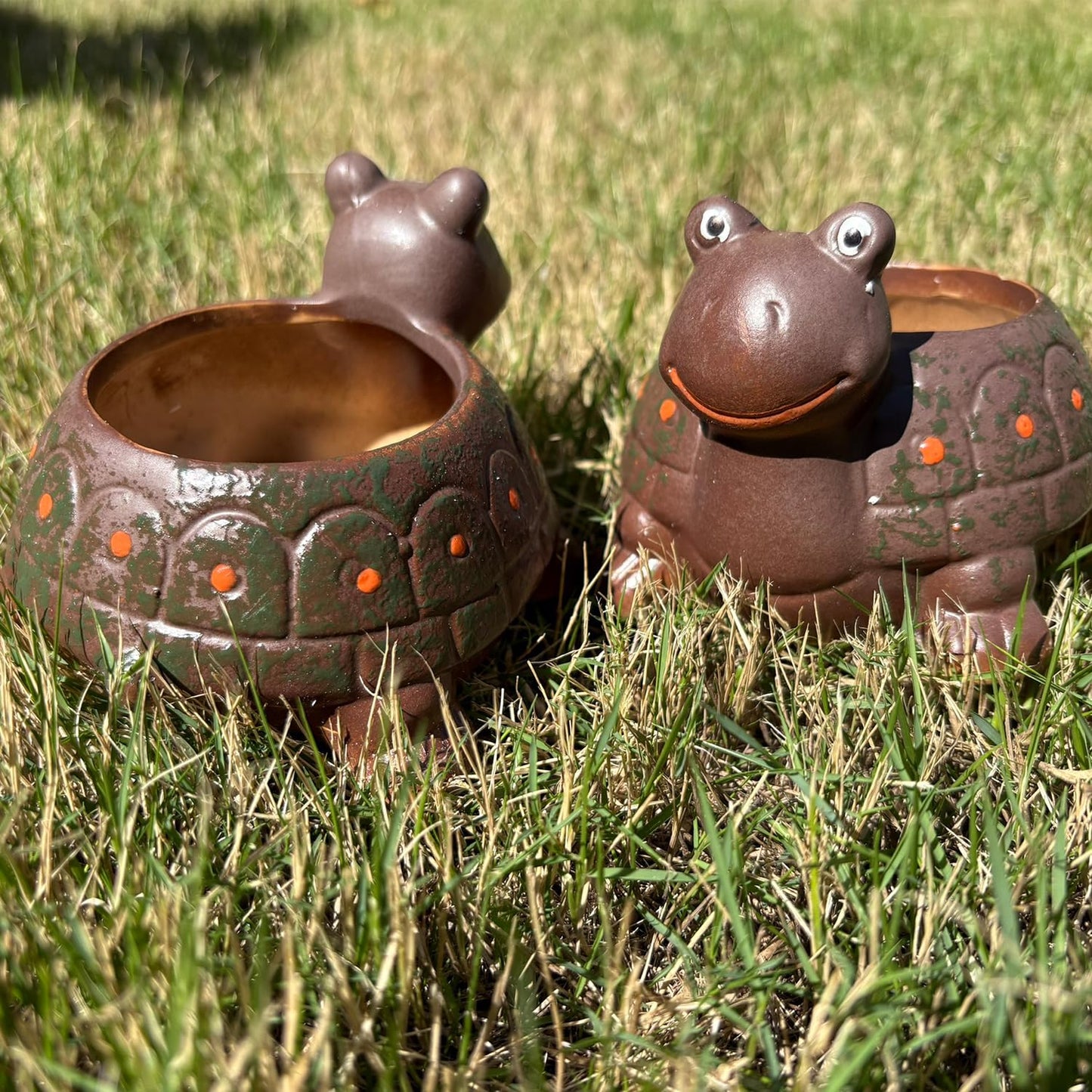 LLYSTTDS Turtle Plant Pot Animal Garden Pots Ceramics Succulent Planter Tabletop Decorations for Home Office Desk Mini Ornament（Does not Contain Plants）