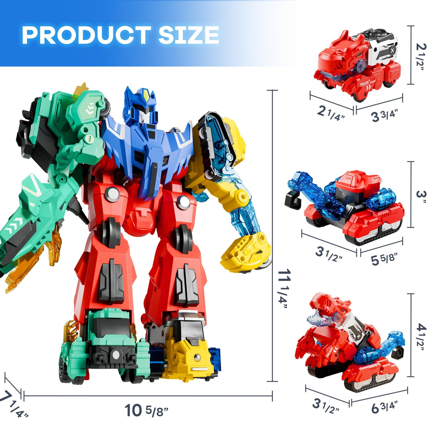 iPlay, iLearn Kids Dinosaur Transforme Robot Toy, Magnetic Construction Trucks Transform into Dinosaurs, Toddler STEM Educational Learning Toy, Cool Birthday Gifts for 3 4 5 6 7 8 Year Old Boy Girl