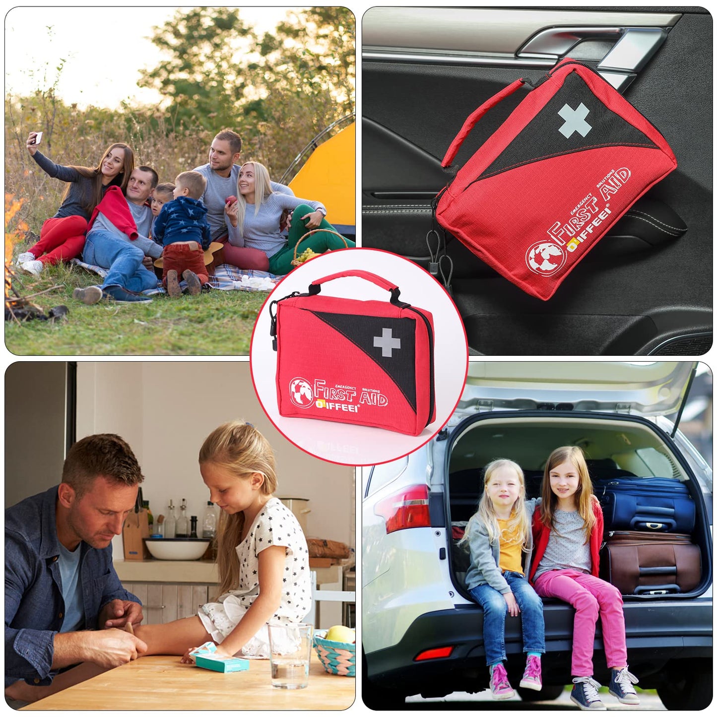 O'IFFEEI First Aid Bags Empty, Compact Trifold Emergency Medical bag for Camping Hiking Travel Car Home Office (BAG ONLY)