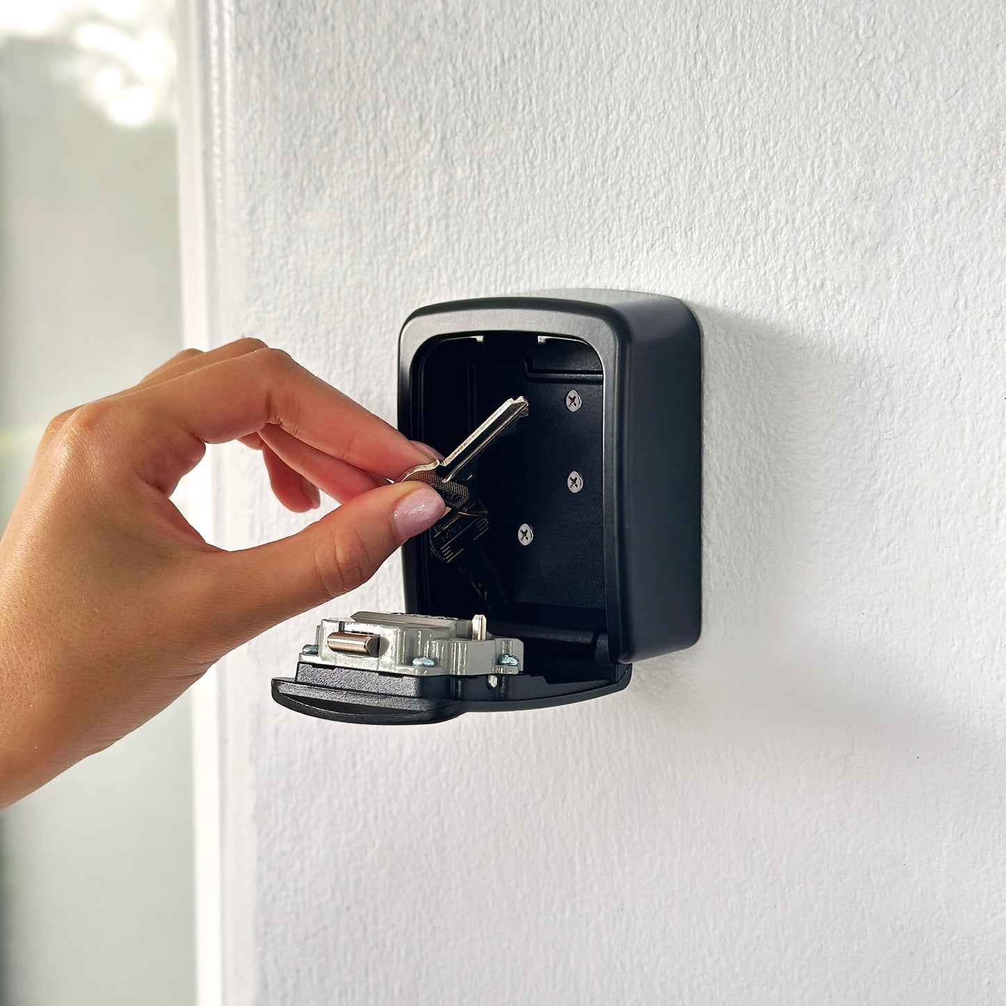 Iron Lock® Key Lock Box Wall Mount – Waterproof Heavy Duty Metal Lock Box for Keys with 4-Digit Combination & Resettable Code – Outdoor/Indoor Key Safe for Home, Office & Airbnb (Black, Small)