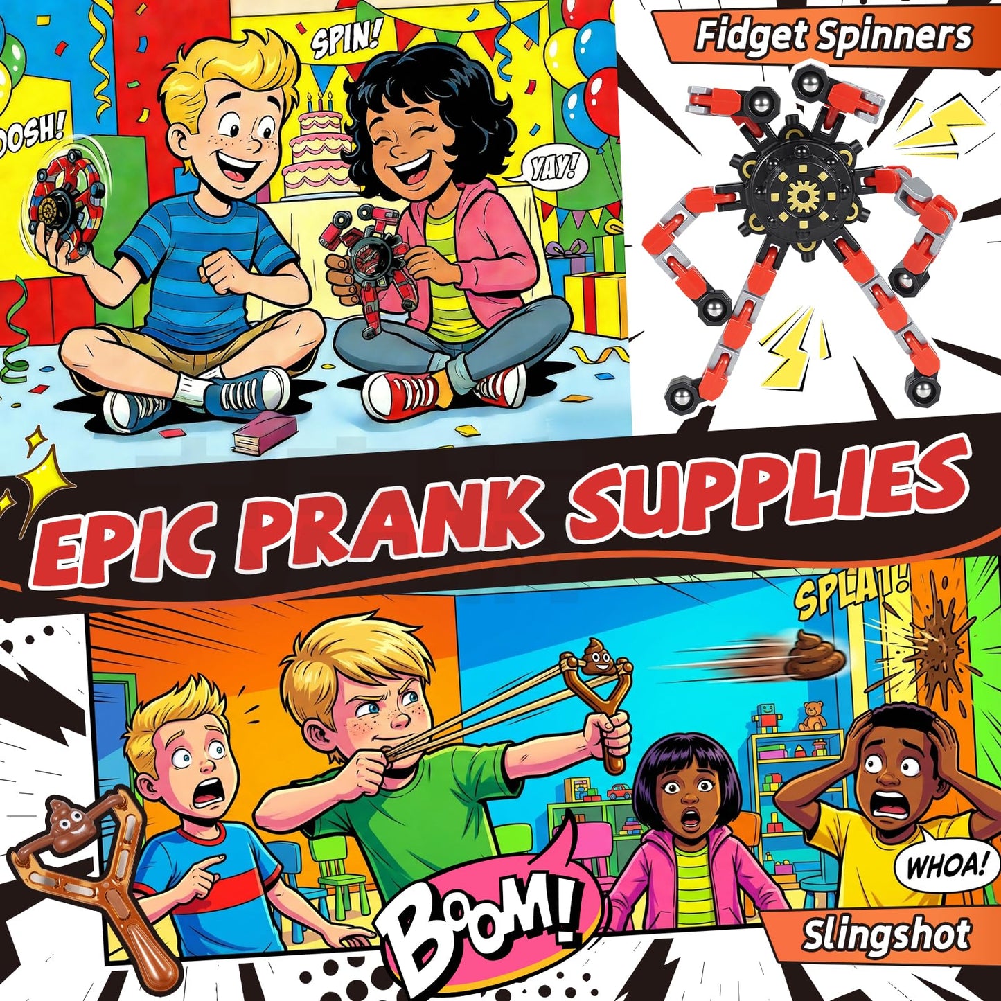 ZESKUU 51PCS Prank Kit for Kids - Ultimate Practical Joke Toys Set - Prank Stuff for April Fools Day, Halloween, Christmas - Funny Gag Gifts Pack Box for Kids