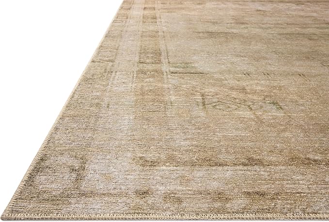 Loloi Amber Lewis Cambria Collection CBR-04 Natural/Jade 2'-6" x 12'-0" Runner Rug Jute, Neutral, Vintage Style, Antique Tone, Living, Bedroom, Dining, Carpet