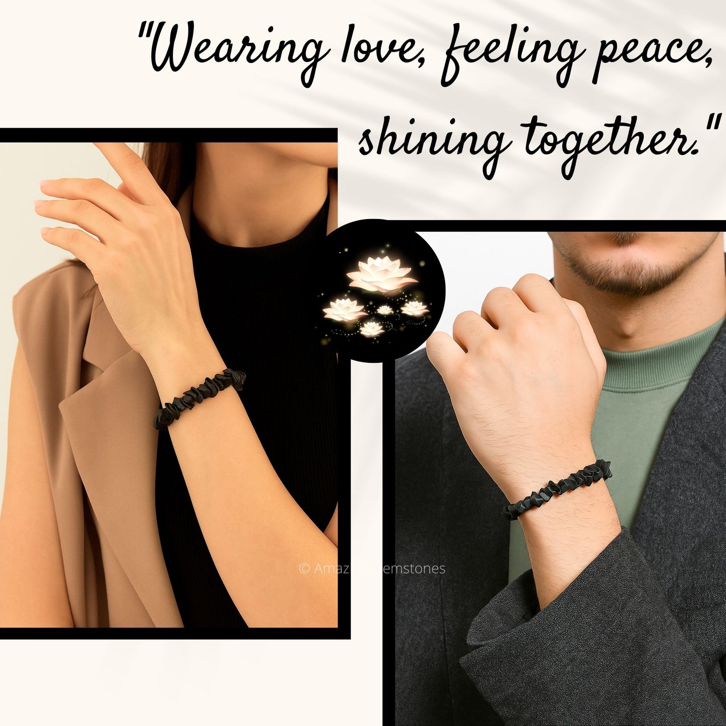 Amazing Gemstone Chips Bracelet (Shungite)