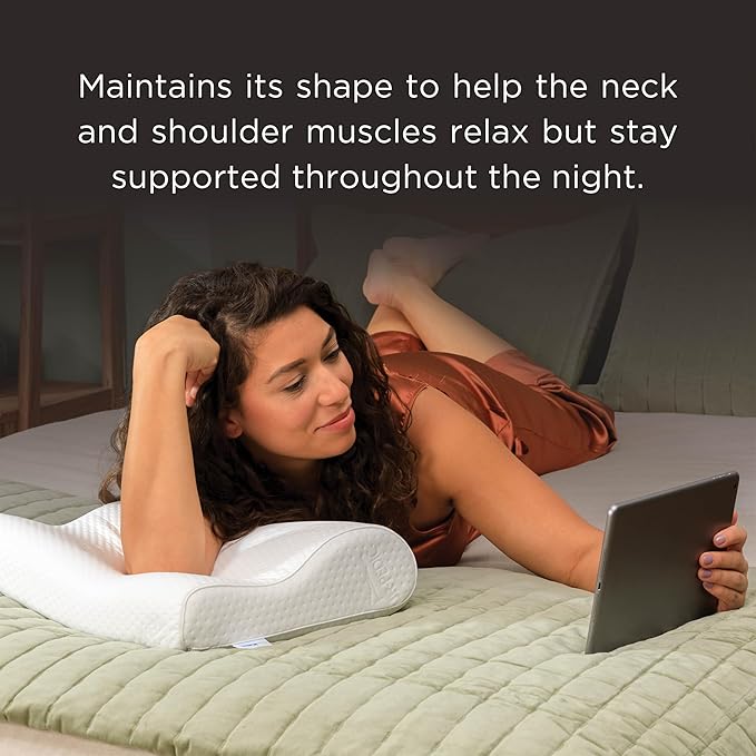 Tempur-Pedic TEMPUR-Ergo Neck Pillow, Medium Profile, White