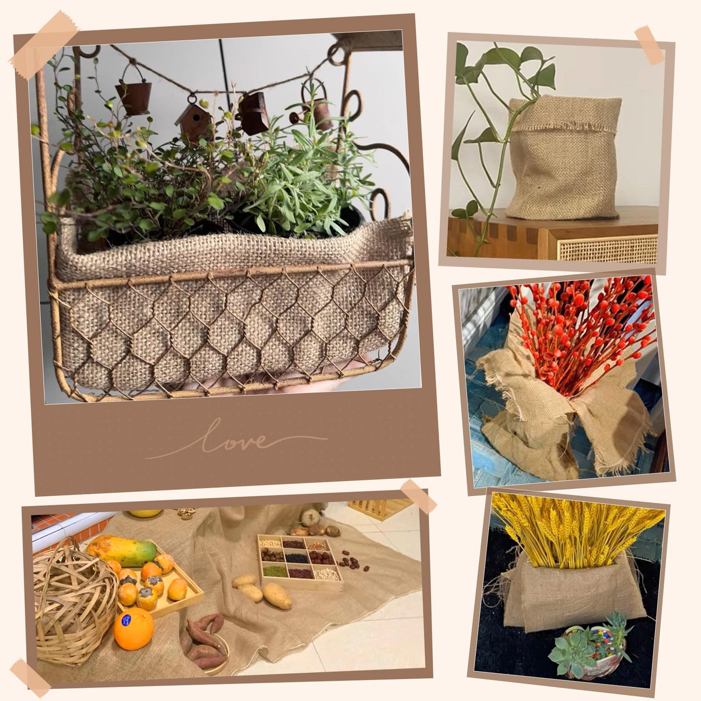40" x20 Feet Premium Natural Burlap Fabric Roll – Multipurpose for Gardening, Weddings, Crafts & Holiday Decor – Wedding Aisle Runner, Halloween/Christmas Burlap, Weed Barrier & More(40in*20ft)