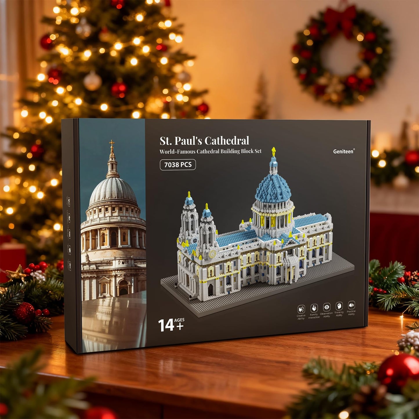 Geniteen Building Blocks Set, St Paul's Cathedral Model Building Kit 7038 PCS Architecture Collection Micro Mini Blocks