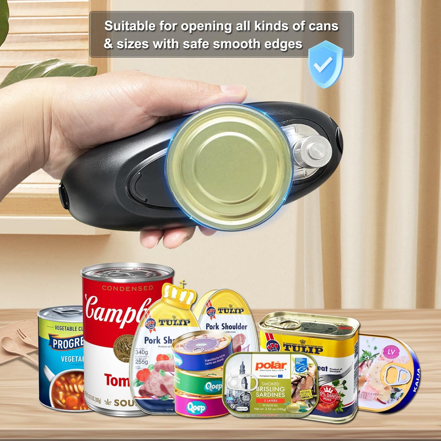 [UPGRADED BLADE] DRIDOUAM Auto 2.0 Electric Can Opener, Effortless One-Touch Operation with Safety Smooth Edge, Battery Powered Automatic Can Opener for All Can Sizes Best for Seniors, Arthritis