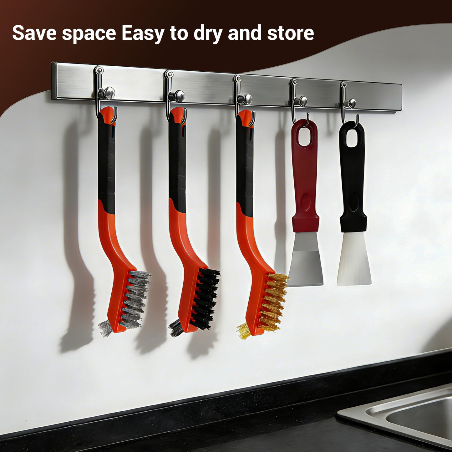 6 Pieces Nylon Brushes Set, Brushes for Cleaning Welding Slag and Rust,Scratch Brush with Mini Head & Hanging Hole for Everyday Cleaning (6, Nylon)