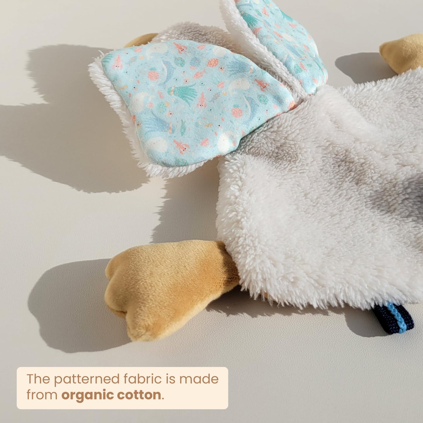 Veronea Helga The Goose, Pacifier Holder, Security Blanket Lovey, Infant Stuffed Toy, 9.8 Inches (Pack of 1) (Cannoli Cream)