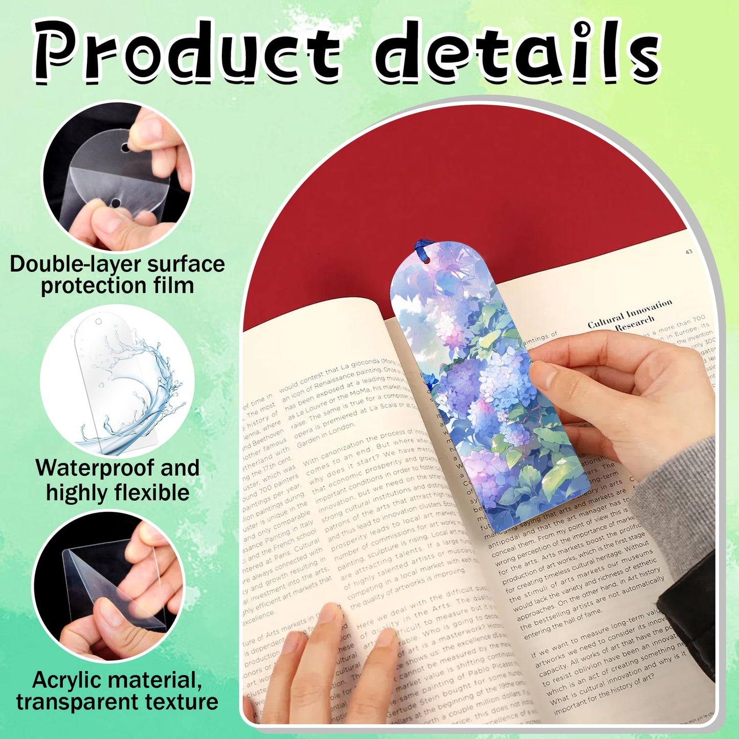 60PCS Acrylic Bookmark Blanks, DIY Bookmark Making Kit Bulk Bookmarks with Tassels for Adults Teacher, Plastic Plain Transparent Clear Blank Book Marks Decorating Supplies for Crafts (4 Shape)
