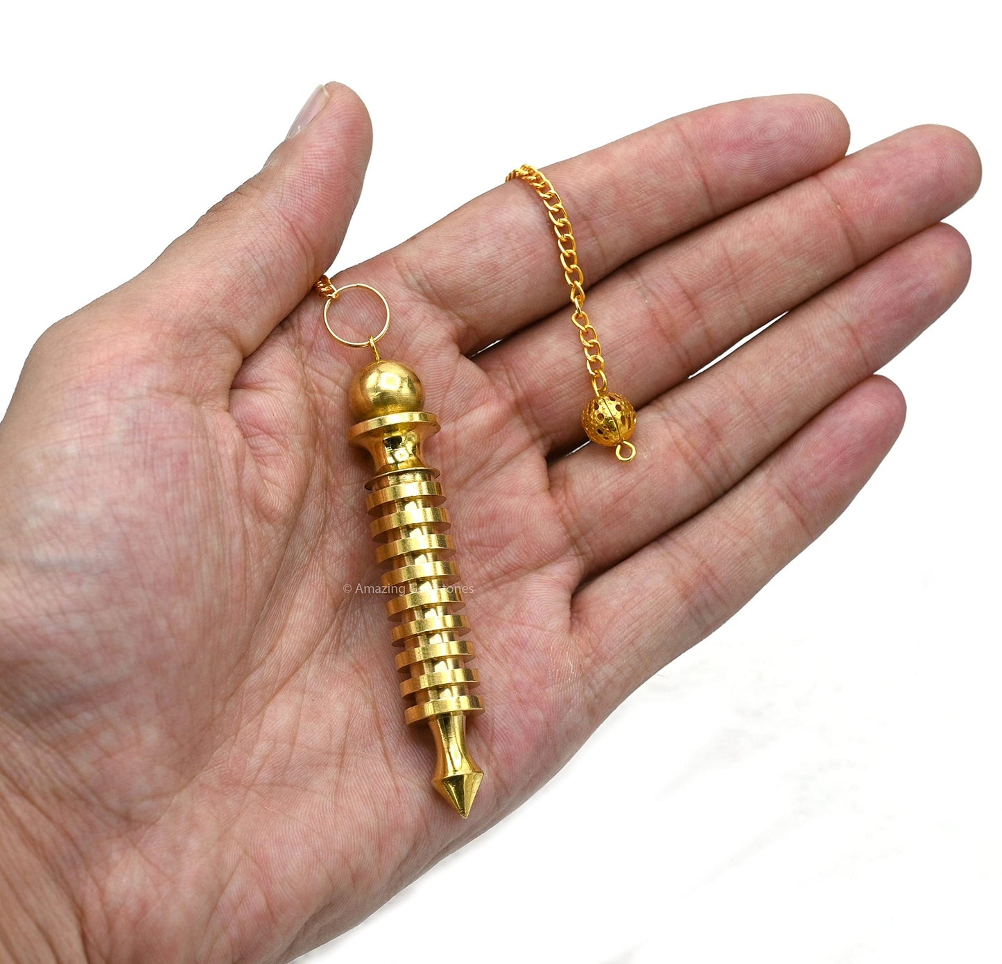 Amazing Gemstone Healing Metal Pendulums for Divination, Gold 9 ISIS Ring Steel Copper Pendulum High Energy Pendulo de Bronce Pendulos de Mesa MP3
