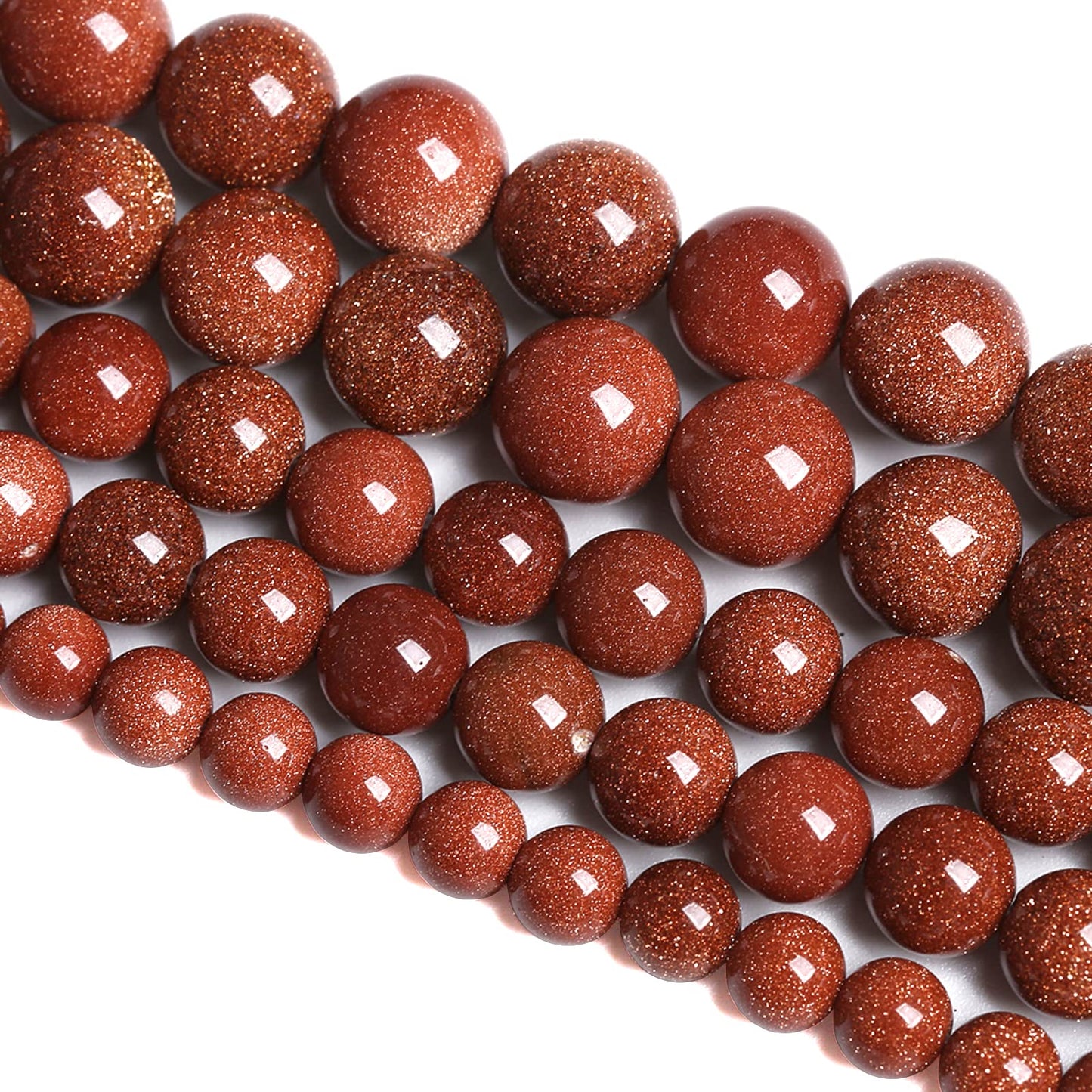 8MM 45PCS Golden Sandstone Spacer Loose Beads for Jewelry Making DIY Bracelet 1 Strand