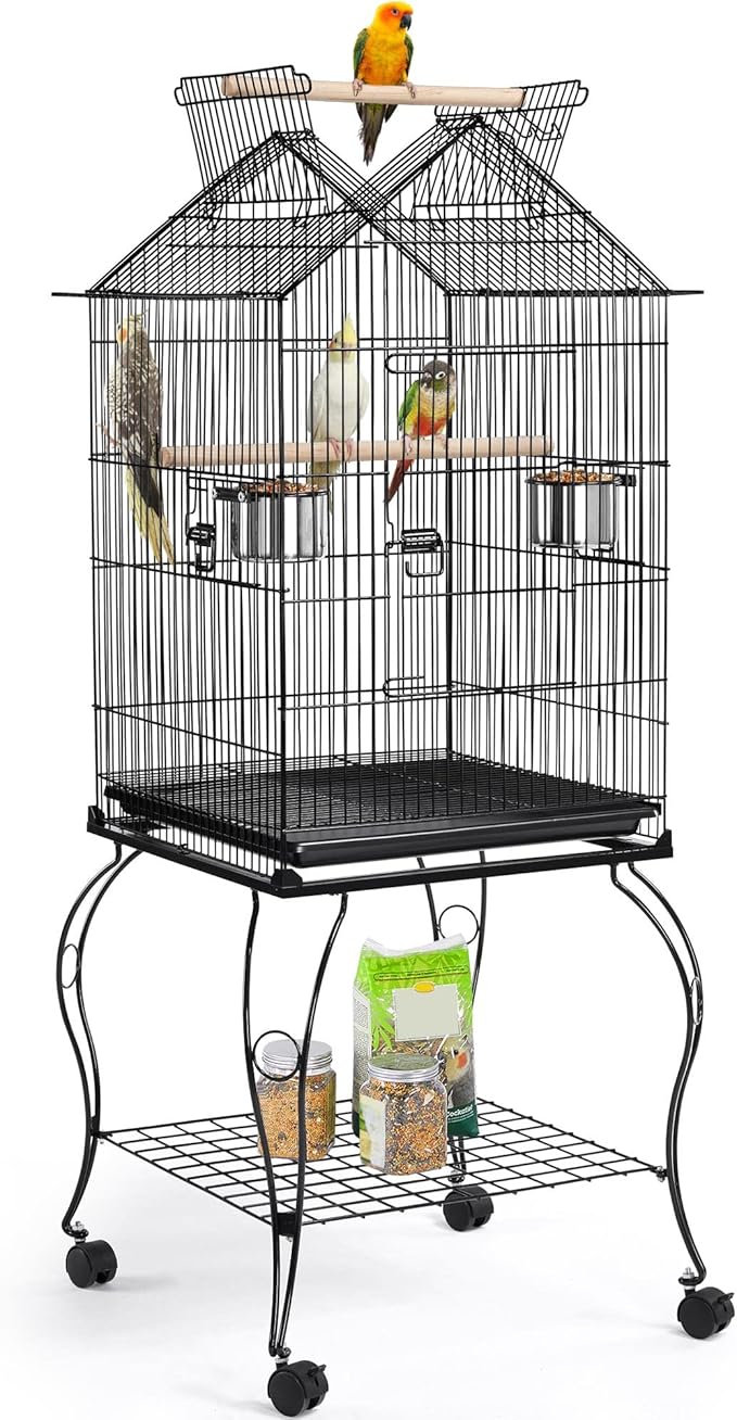Yaheetech Bird Cage with Rolling Stand for Cockatiel Conure Quaker Parrots