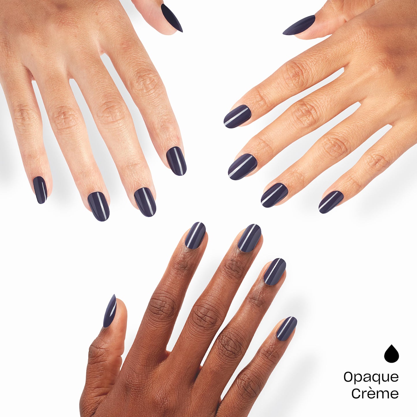 OPI On Point Less is Norse | Short Round Dark Deep Blue Press On Nails | 24 Count with Nail Glue | Long Lasting, Reusable, Non-damaging | Fall 2025 Shades