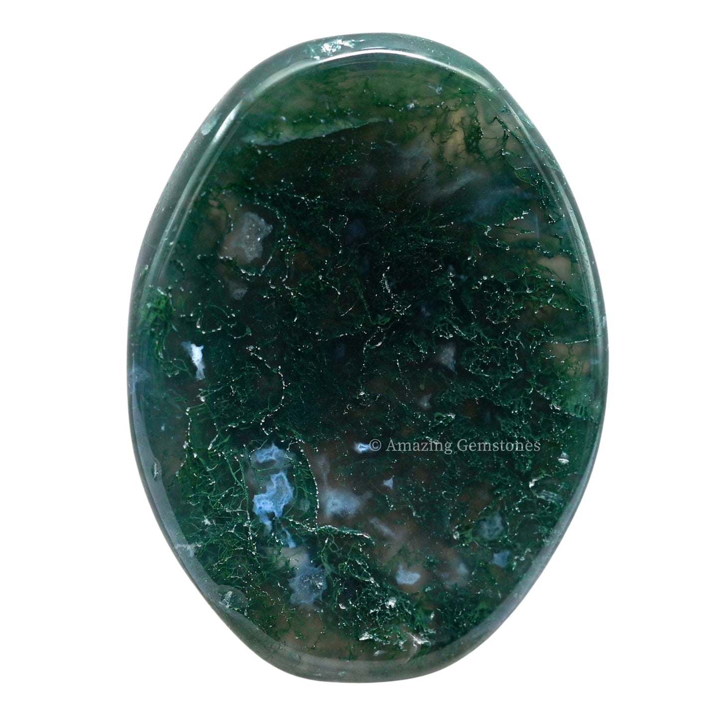Amazing Gemstone Moss Agate Worry Stone Crystals and Healing Stones - Worry Stones for Stress Relief Gifts - Piedra Crystal Fidget for Meditation, Calming, Relaxation