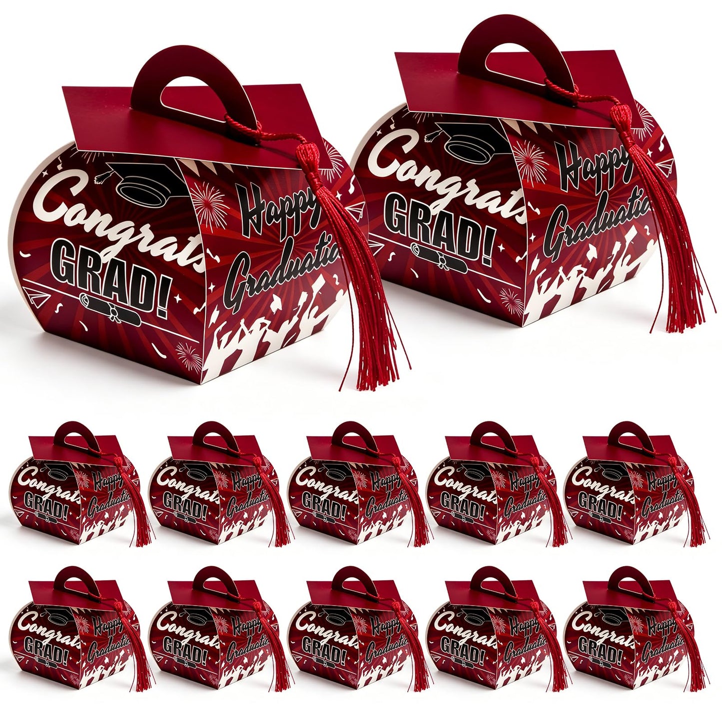 COTOPHER 36 Pcs Graduation Cap Gift Boxes with Tassel, Class of 2026 Graduation Candy Boxes Centerpieces for Tables Party Decorations, Mini Treat Chocolate Box Graduate Favors Supplies