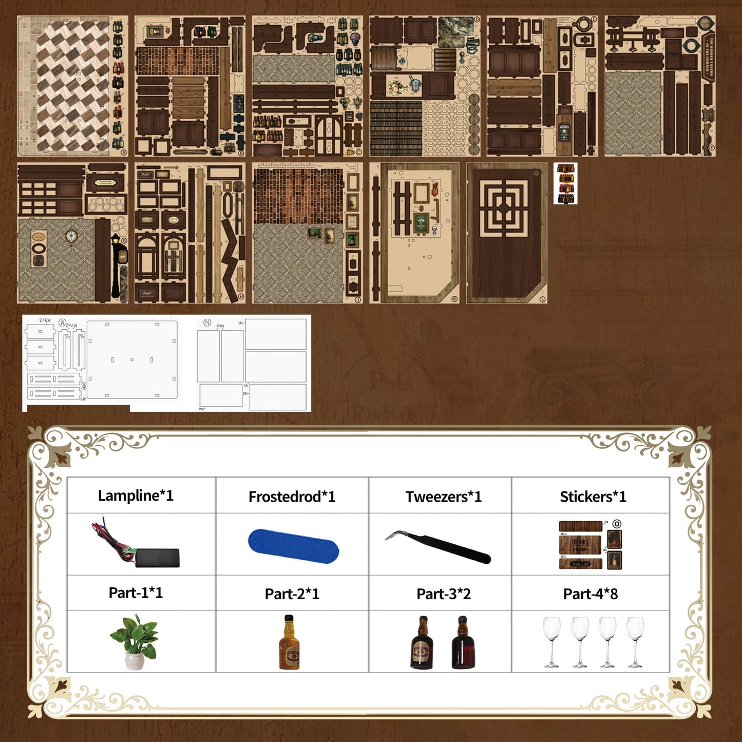 Soothee DIY Book Nook Kit with LED Lights | 3D Puzzles for Adults & Teens, Miniatures and Model Building Kits for Bookshelf Decor, Relaxing & Unique Gift for Craft Lovers | Corner Tavern