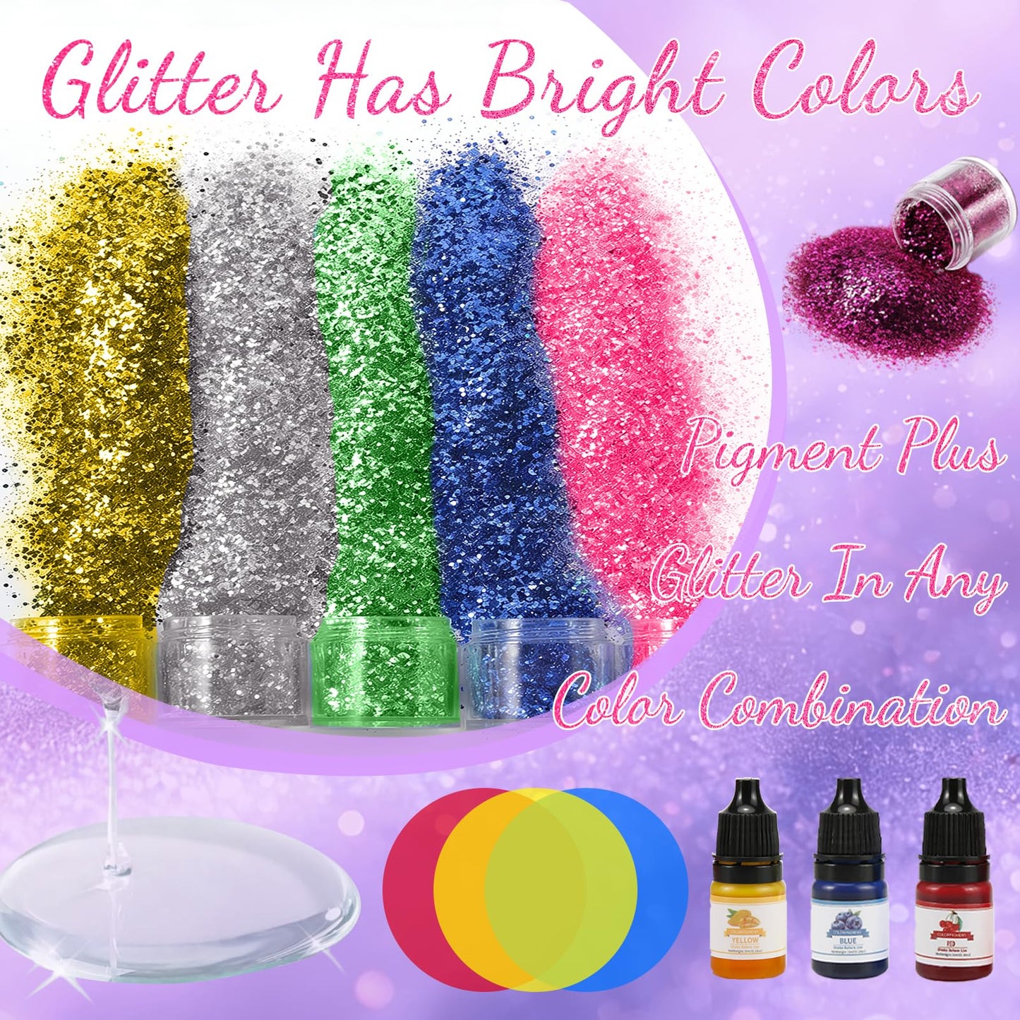 RNYBFPT Epoxy Resin Kit for Beginners, 18oz Crystal Clear Resin with Silicone Molds, Easy 1:1 Mix, All-in-One Resin Art Kit with Pigments & Glitter for Jewelry Making, DIY Crafts & Creative Gifts