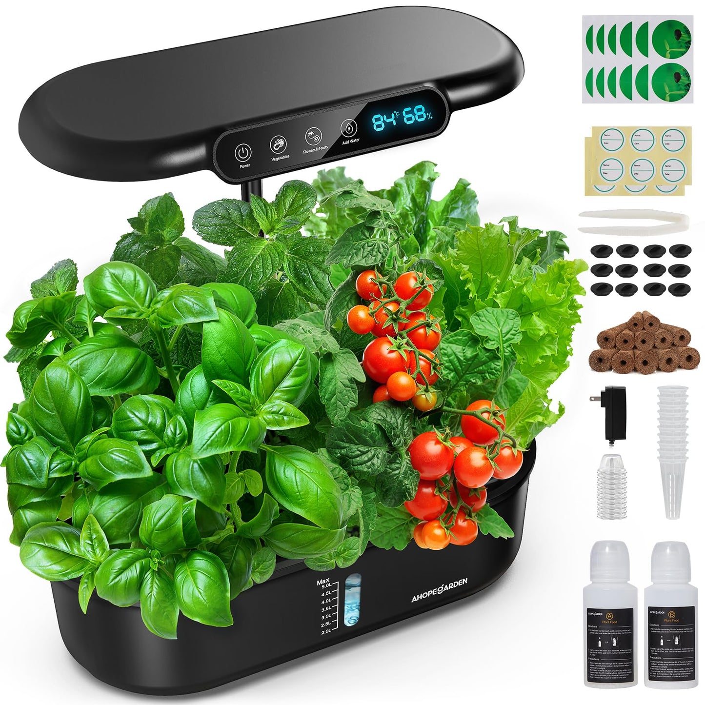 Ahopegarden Indoor Garden Hydroponics Growing System with Hydroponics Pods Kit