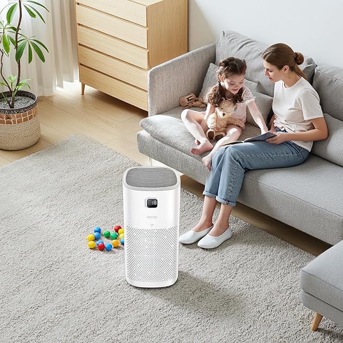 VEVOR Air Purifier, H13 HEPA Layer, 2018 ft²/h Smart Air Purifier with Speed Control & Child Lock Guard, Efficient Air Cleaner with Convenient Touch Panel & 23 dB Sleep Mode, Fit for Home & Office