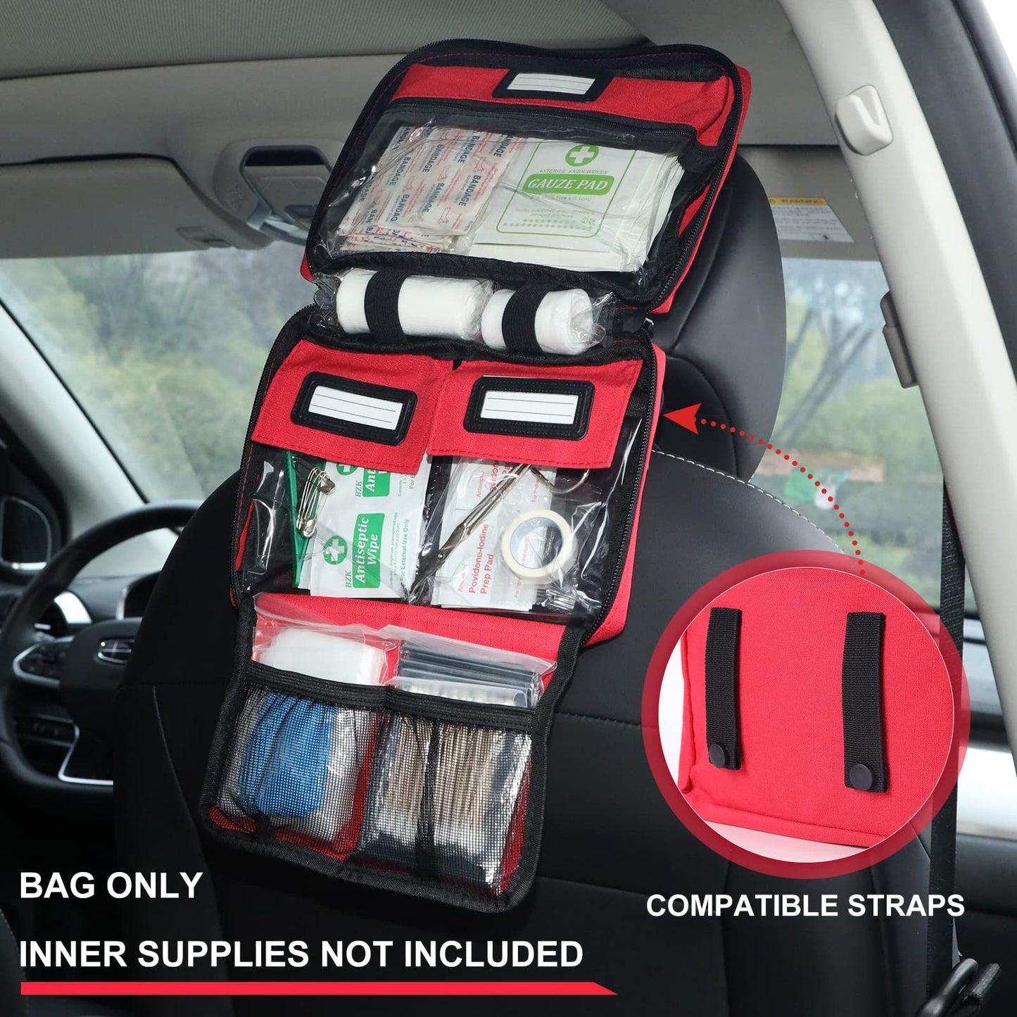O'IFFEEI First Aid Bags Empty, Compact Trifold Emergency Medical bag for Camping Hiking Travel Car Home Office (BAG ONLY)