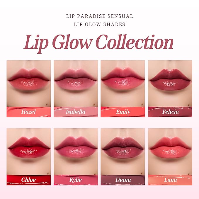 DEARDAHLIA Lip Paradise Sensual Lip Glow (Diana) - Weightless Hydrating Vegan Lipstick with Glossy Finish, Natural Radiant Glow & Shea Butter Nourishment. 0.11 oz
