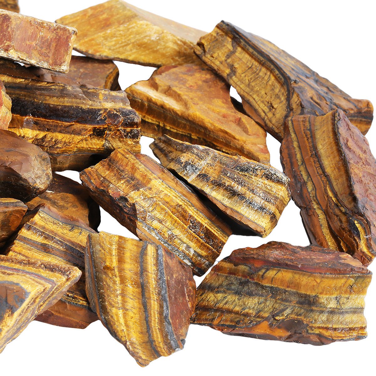 mookaitedecor 1 lb Bulk Natural Tiger's Eye Raw Crystals Rough Stones for Tumbling,Cabbing,Polishing,Wire Wrapping,Wicca & Reiki Crystal Healing