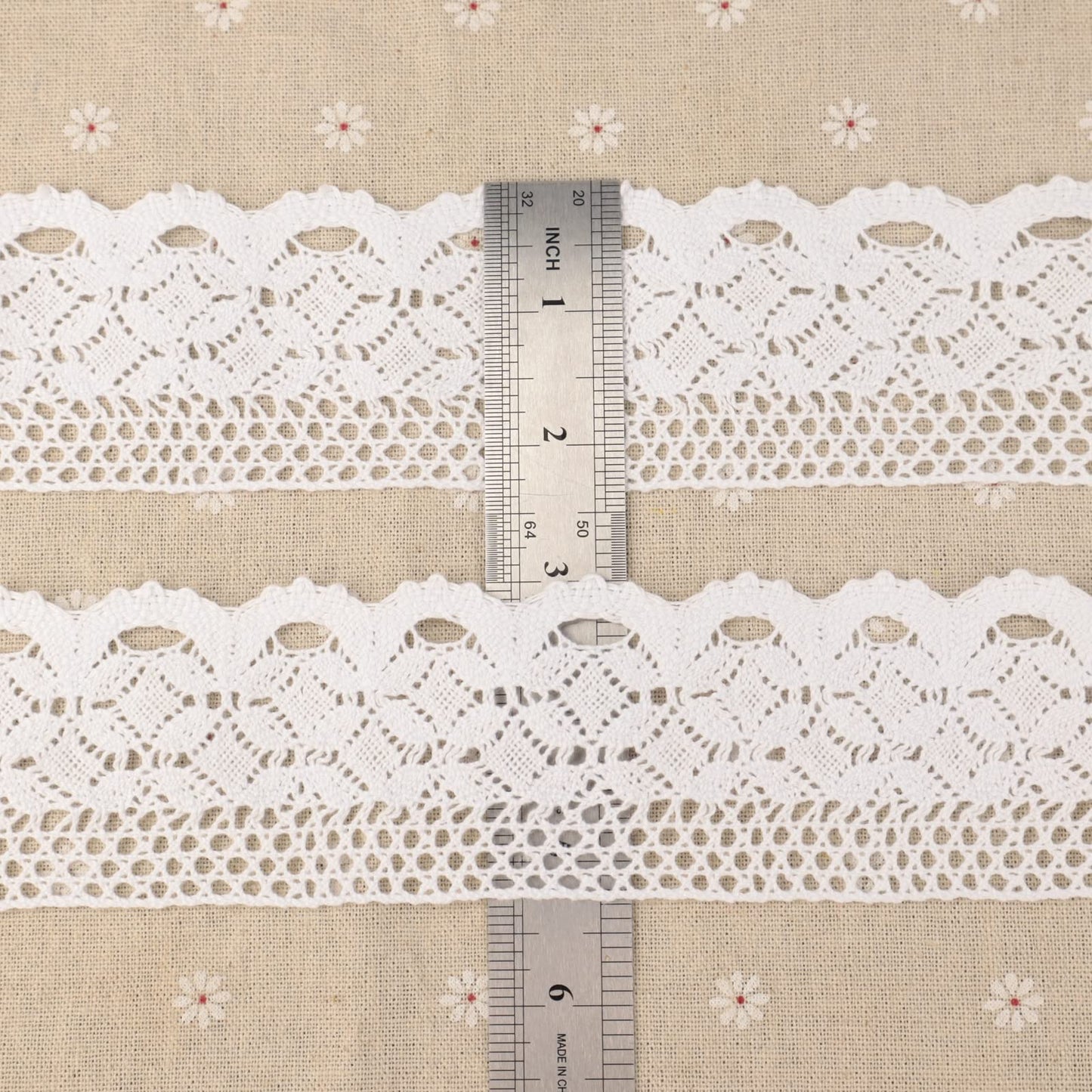 White Lace Ribbon 11 Yards Cotton Lace Trim Crochet Sewing Lace for Crafts, Gift Package Wrapping, Bridal Wedding Decoration, Scrapbooking Supplies