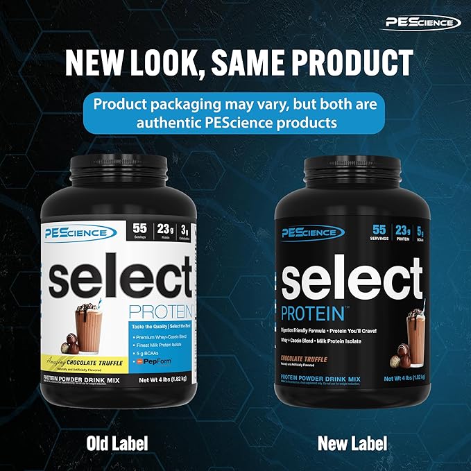 PEScience Select Low Carb Protein Powder, Chocolate Truffle, 27 Serving, Whey and Casein Blend, Keto Friendly, Gluten Free, Best Tasting, Clean Isolate for Women and Men
