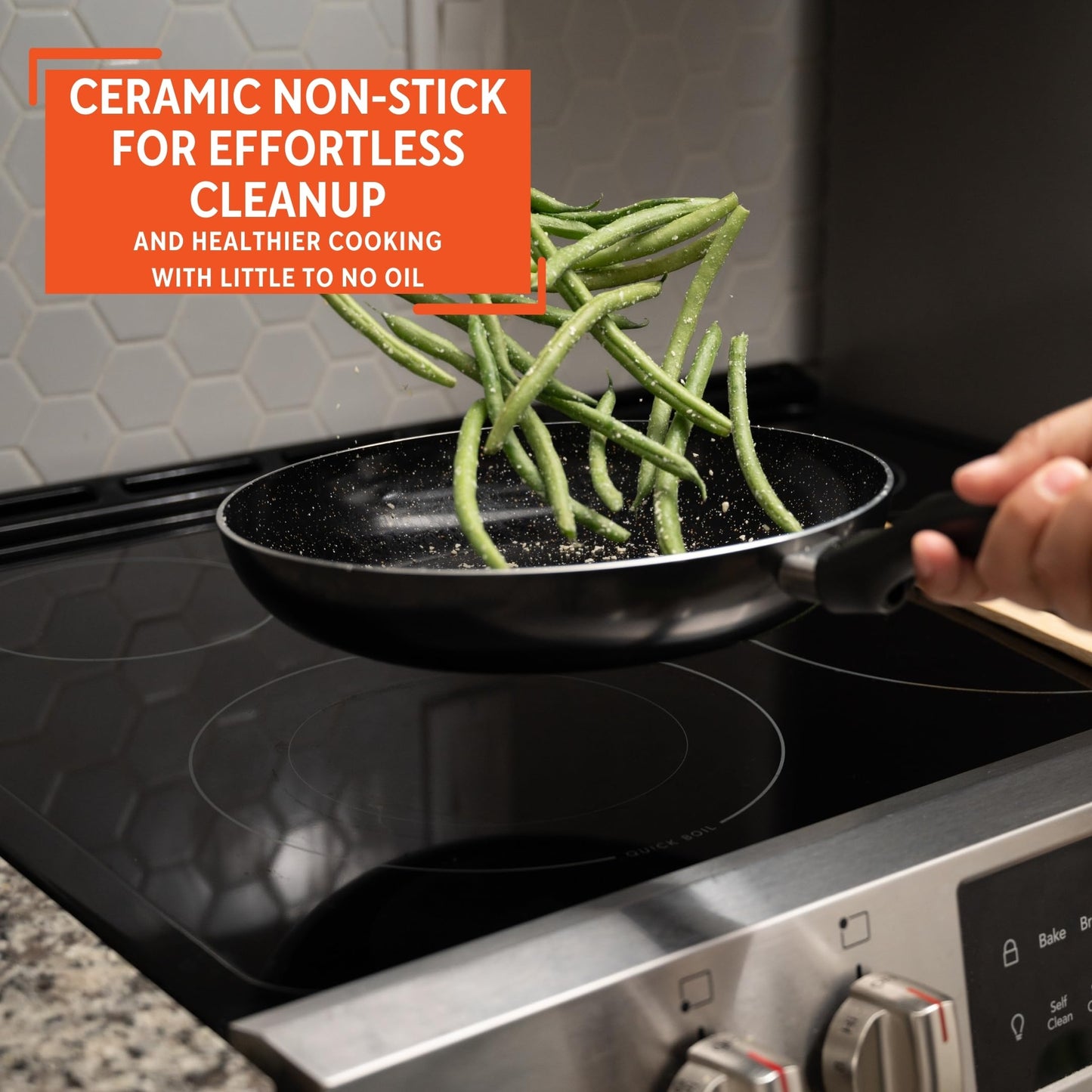 IMUSA 10” Bistro Ceramic Nonstick Fry Pan with Bakelite Handle