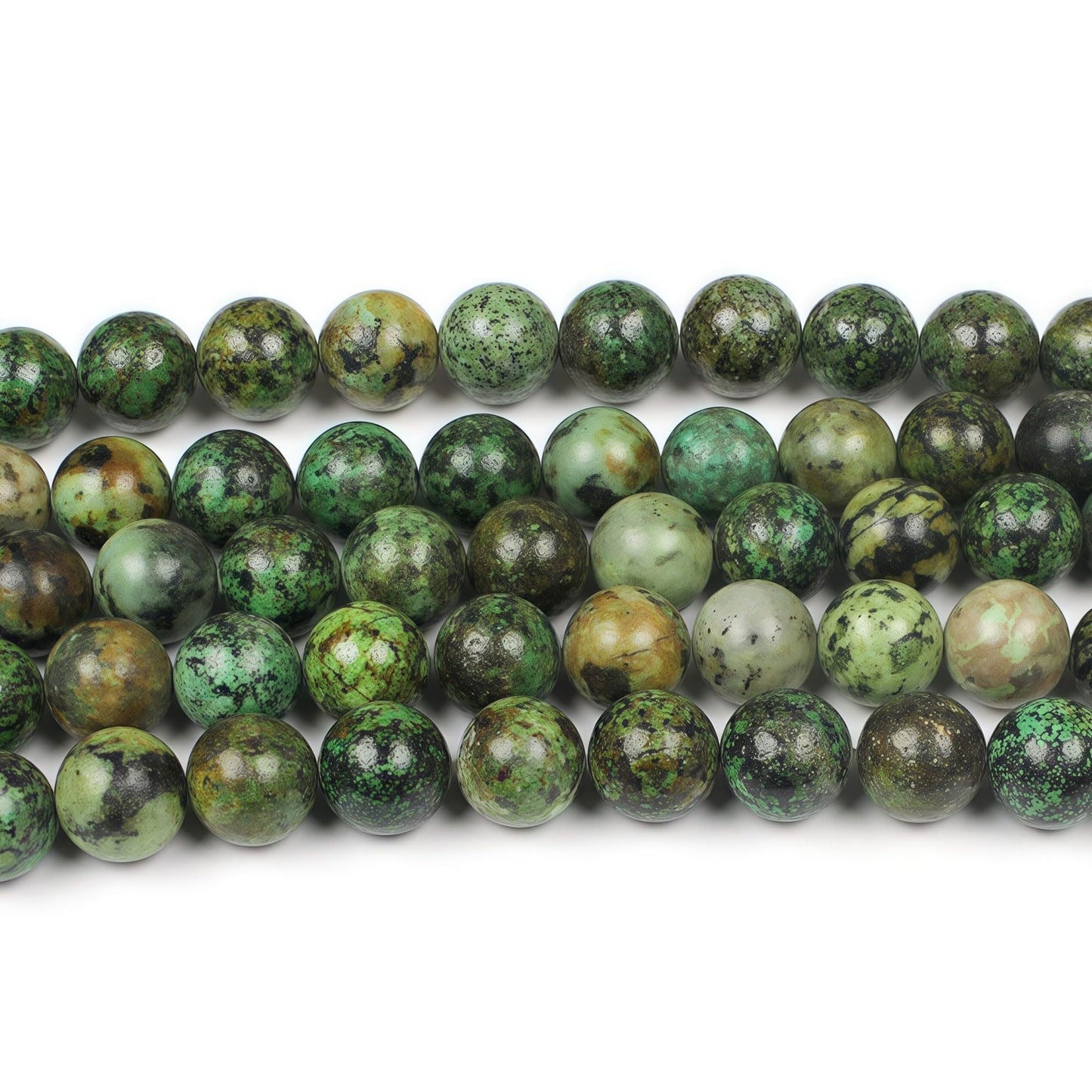 MJDCB Natural African Turquoise Beads Round Loose Stone Beads for Jewelry Making DIY Bracelet Necklace Accessory 15" (10mm)