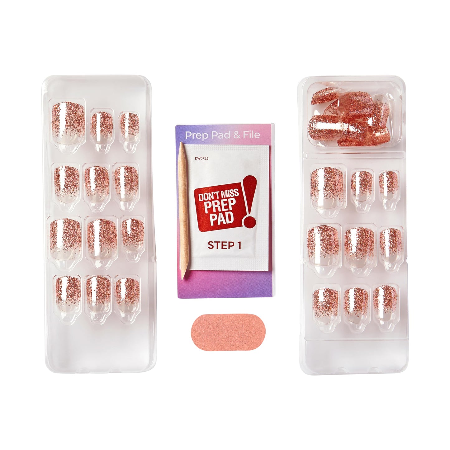 Kiss Impress No Glue Mani Press On Nails, Color FX, 'Dimension', Neutral, Short Size, Squoval Shape, Includes 30 Nails, Prep Pad, Instructions Sheet, 1 Manicure Stick, 1 Mini File