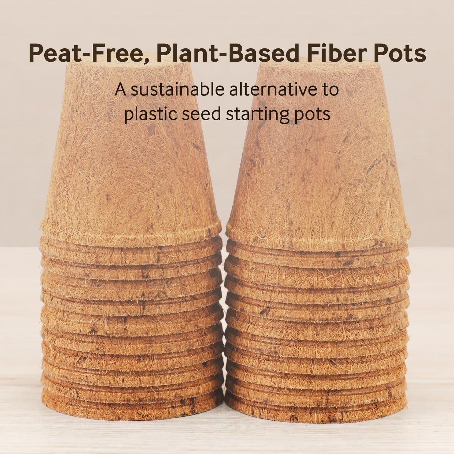 PlantBest 3.25 Inch Coconut Coir Biodegradable Pots – 22 Pack, Plantable Seed Starter Pots, Peat-Free, Sustainable Growing Containers