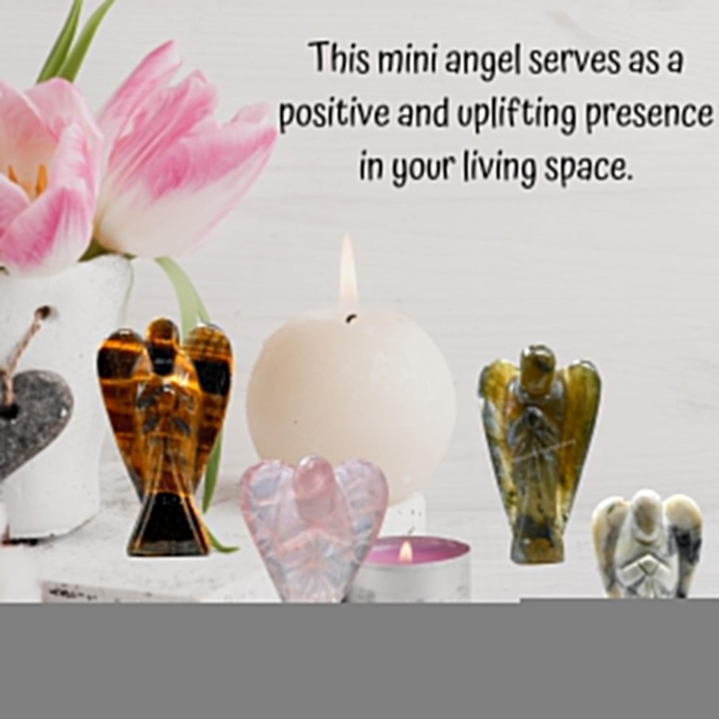 Amazing Gemstone Crystal Angel Figurines Bulk Set for Meditation Crystal Grid Gift - Wholesale Bulk Crystals and Healing Stones Premium Gemstones for Protection and Healing Energy - Pack of 5