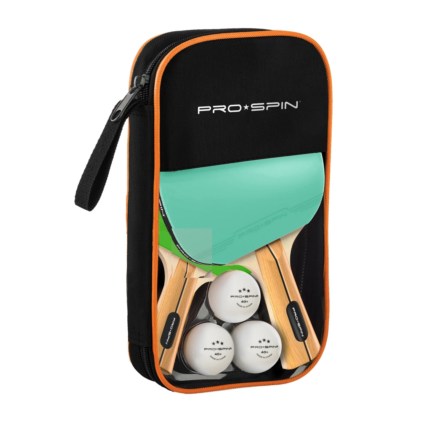 PRO-SPIN Ping Pong Paddles - High-Performance Set with Premium Table Tennis Rackets, 3-Star Ping Pong Balls, Storage Case | Professional Quality Ping Pong Paddle Set (Mint |Green, 2-Player Set)