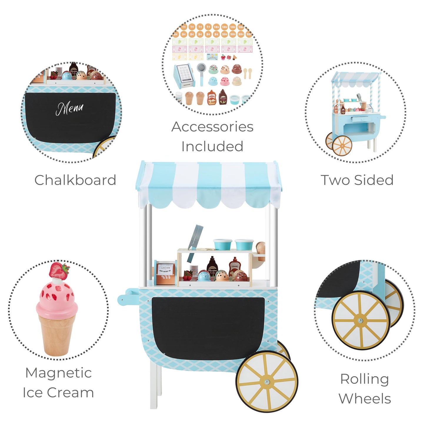 Teamson Kids - My Little Helper Ice Cream Cart