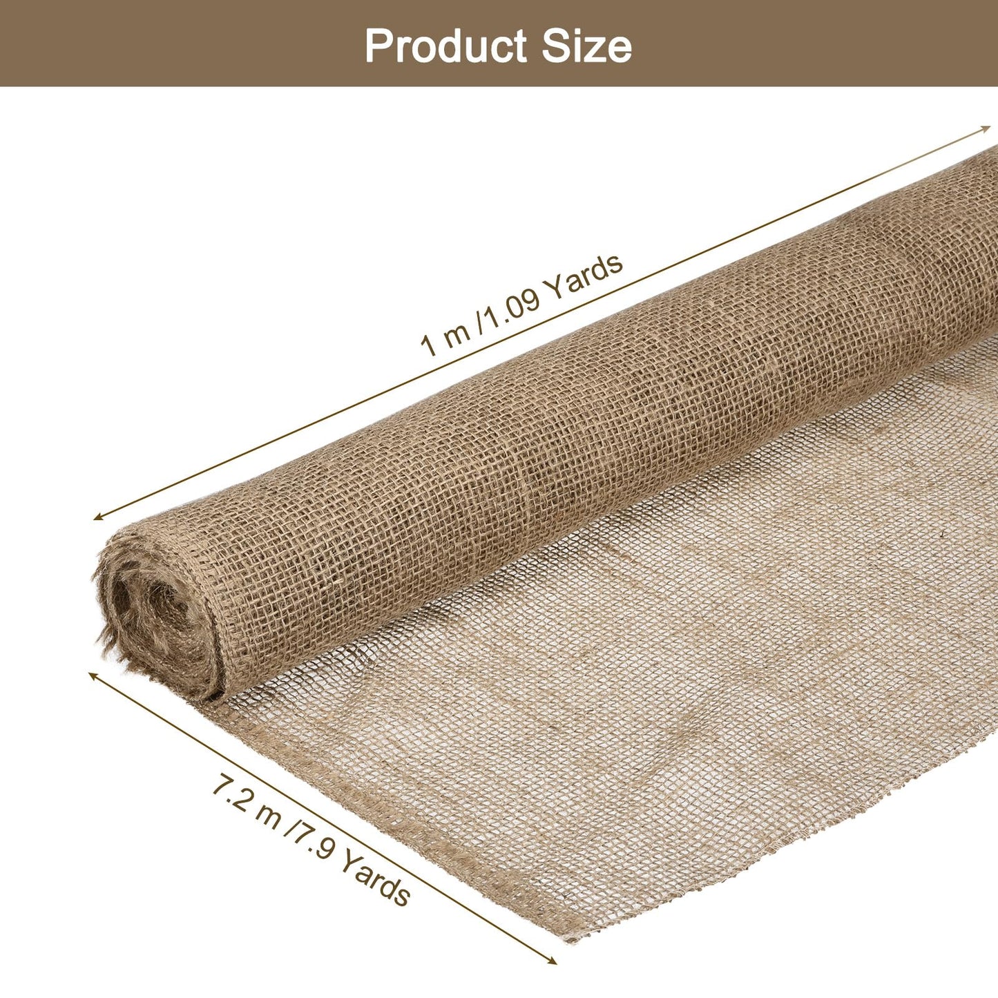 MECCANIXITY Burlap Fabric Roll 1.1 Yards x 8 Yards Natural Jute Burlap Roll for Table Runners Weed Barriers Wedding Craft Plants