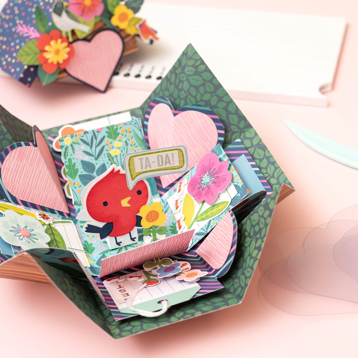 We R Memory Keepers Explosion Board, Make DIY Custom Explosion Boxes, for Memory Keeping, Gift Giving, with Guides, Measurements, and Templates, Crafting, Scrapbooking, Journaling, and More